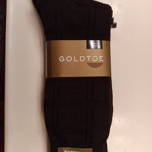 NEW GOLDTOE Dress SOCKS (3-Pack) Brown (Bark), Size 10-13